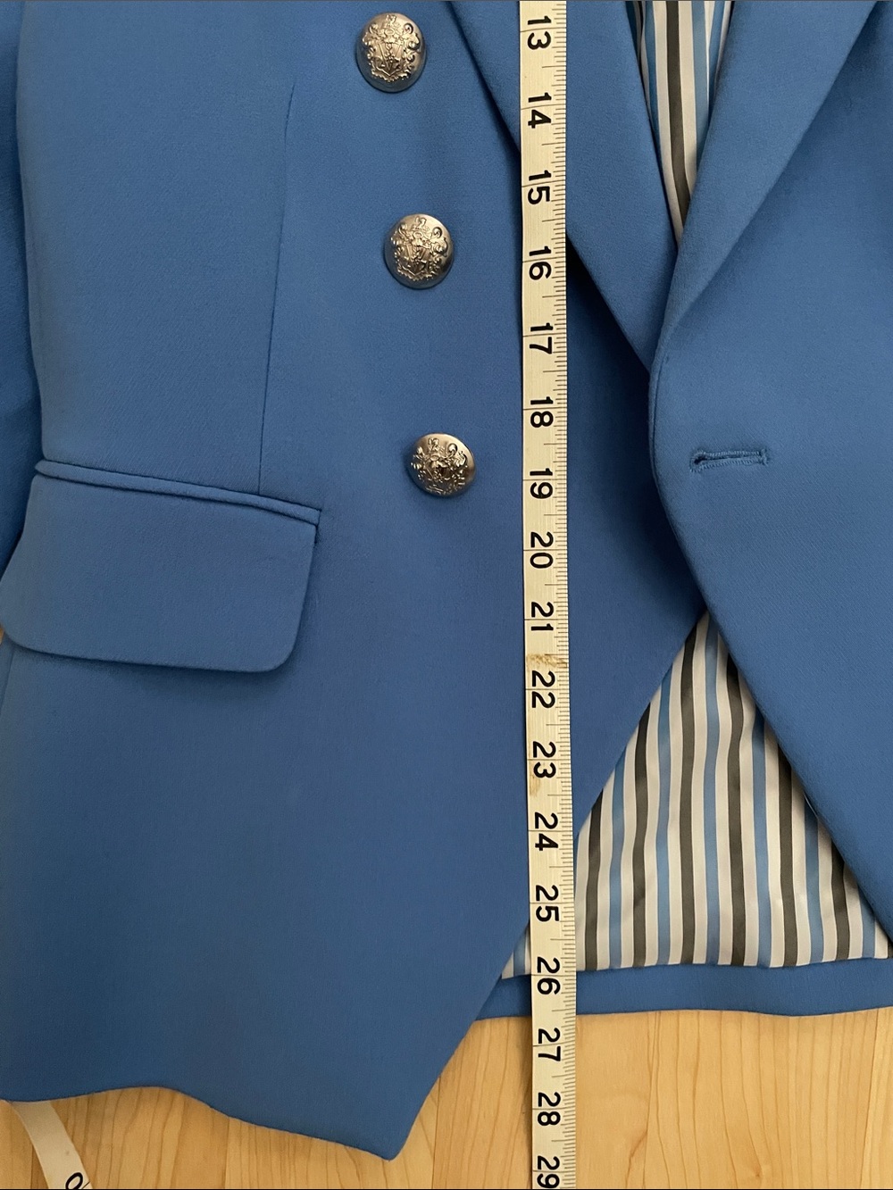 Veronica Beard Double Breasted Miller Blazer in Azure Blue Size 12 - Picture 14 of 16